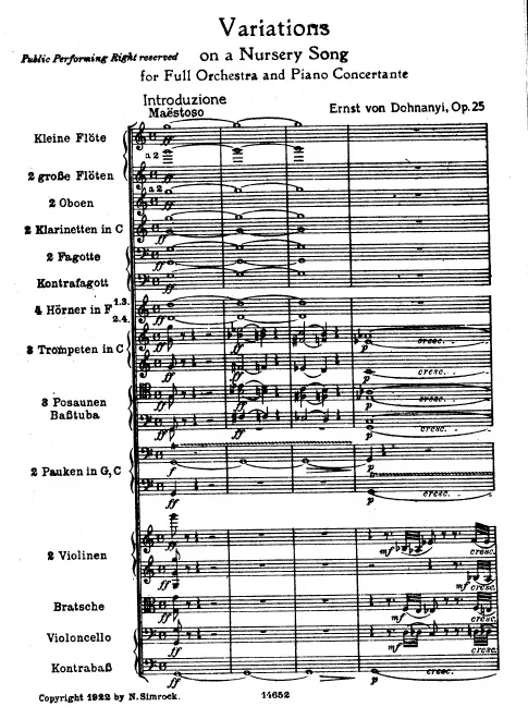 First page of Variationen über ein Kinderlied