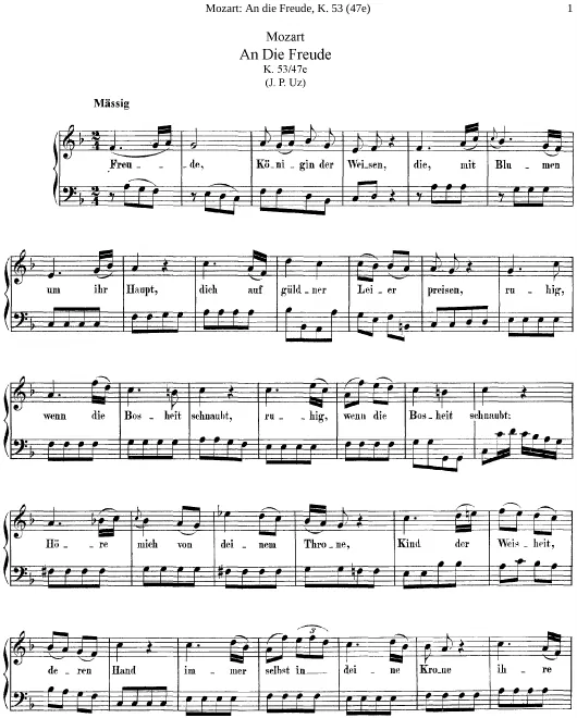 First page of An die Freude