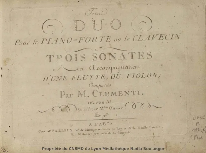 First page of 3 Duets and 3 Sonatas