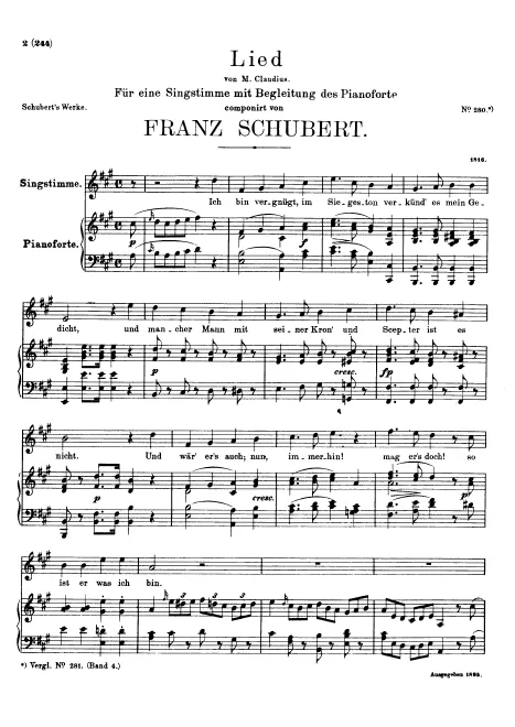 First page of Zufriedenheit
