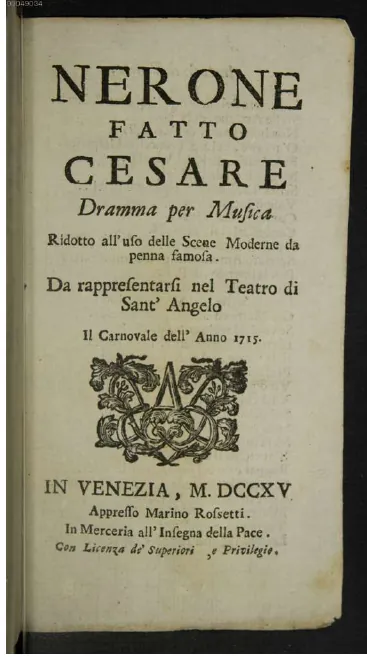 First page of Nerone fatto Cesare