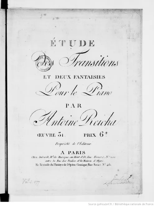 First page of Etudes des Transitions et 2 Fantaisies