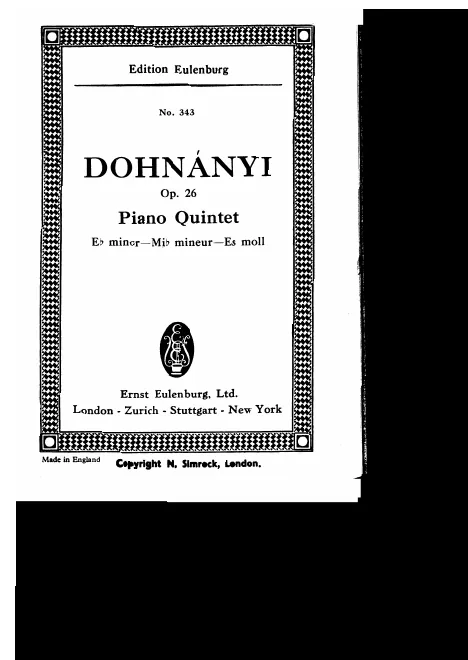 First page of Piano Quintet No.2