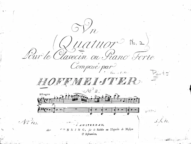 First page of Keyboard Quartet No.2