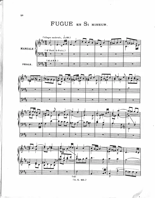 First page of Fugue in B minor