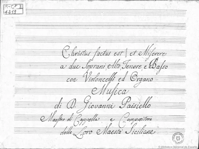 First page of Christus factus est et Miserere in A minor