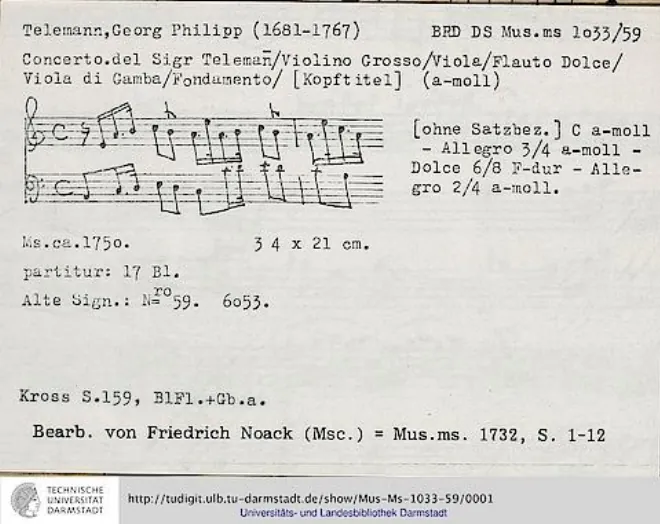 First page of Concerto for Recorder and viola da gamba