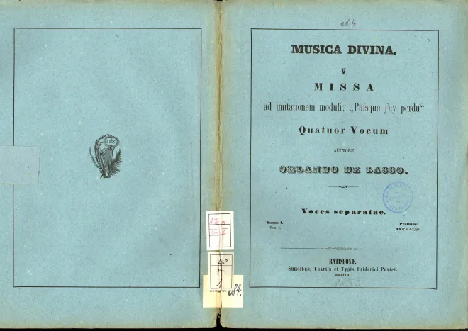 First page of Missa ad imitationem moduli Puisque j’ai perdu
