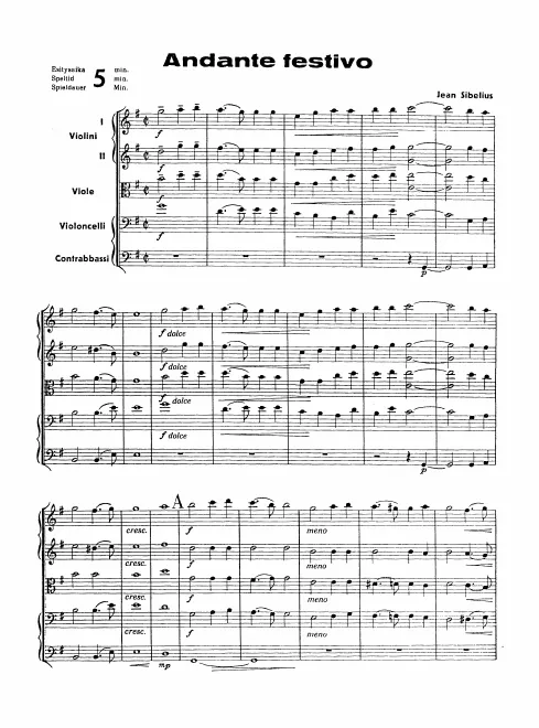 First page of Andante festivo