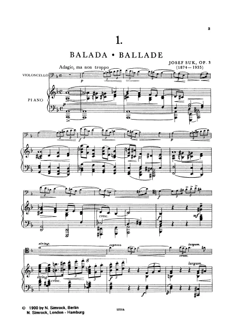 First page of Ballade and Serenade