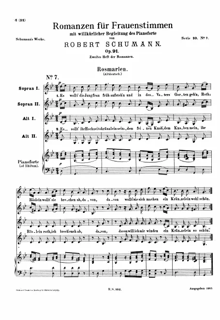 First page of 6 Romanzen für Frauenstimmen Vol.II