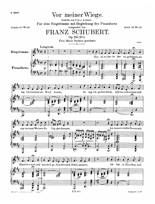 First page of Vor meiner Wiege