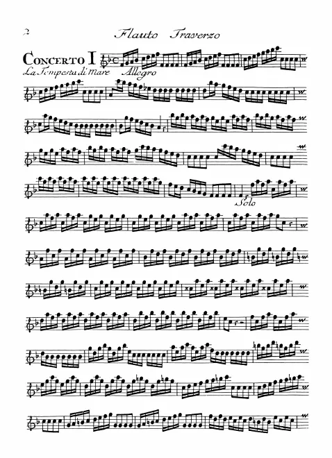 First page of Flute Concerto in F major