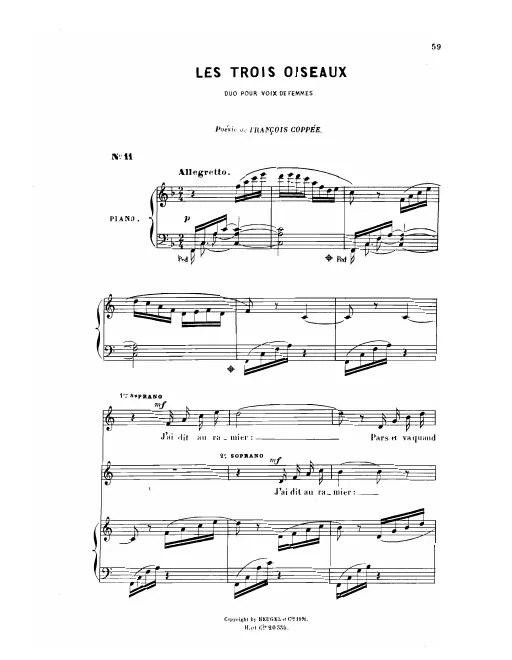 First page of Les trois oiseaux