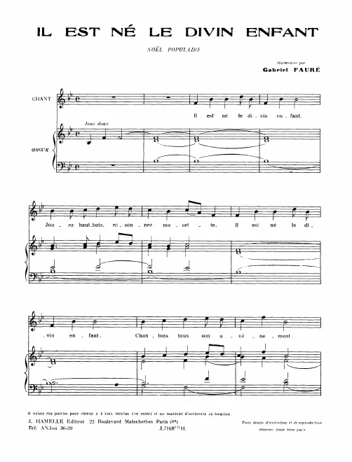 First page of Il est né le divin enfant
