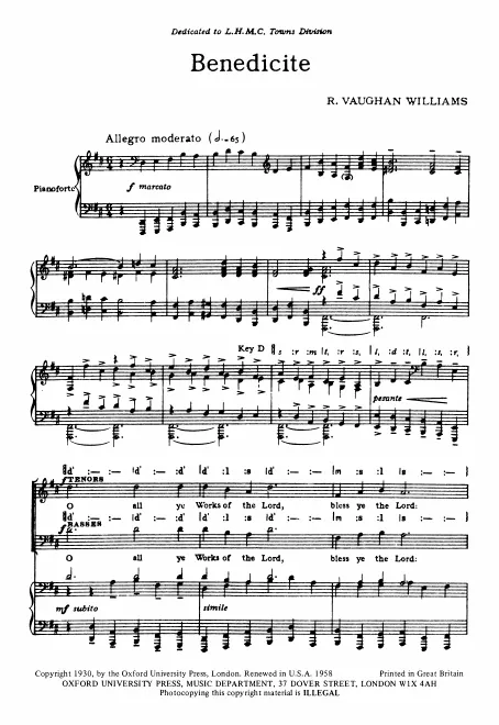 First page of Benedicite