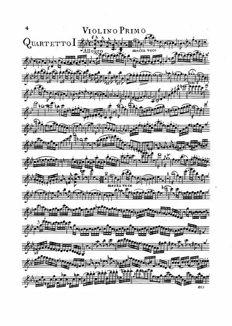 First page of String Quartet in B-flat major