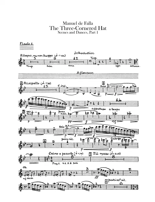 First page of El Sombrero de Tres Picos: Suite No.1