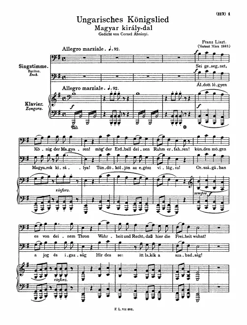 First page of Magyar király-dal