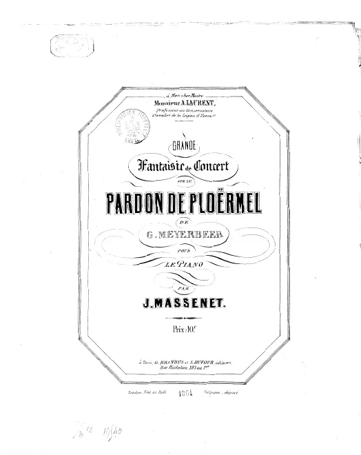 First page of Grande fantaisie de concert sur 'Le pardon de Ploërmel'