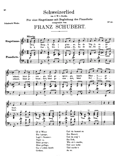 First page of Schweizerlied