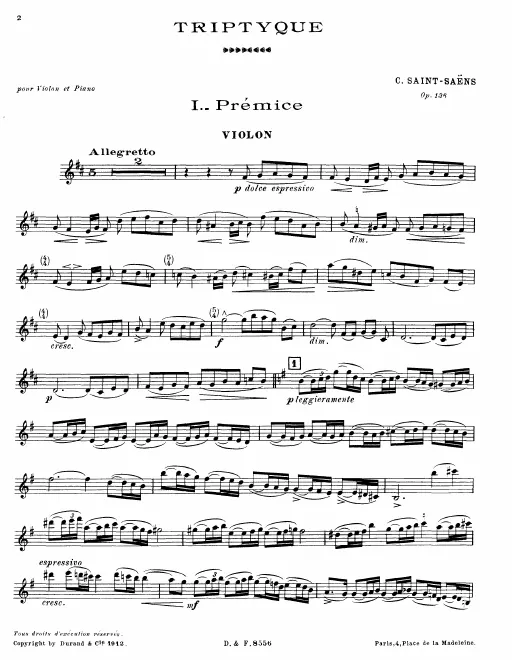 First page of Triptyque, Op.136