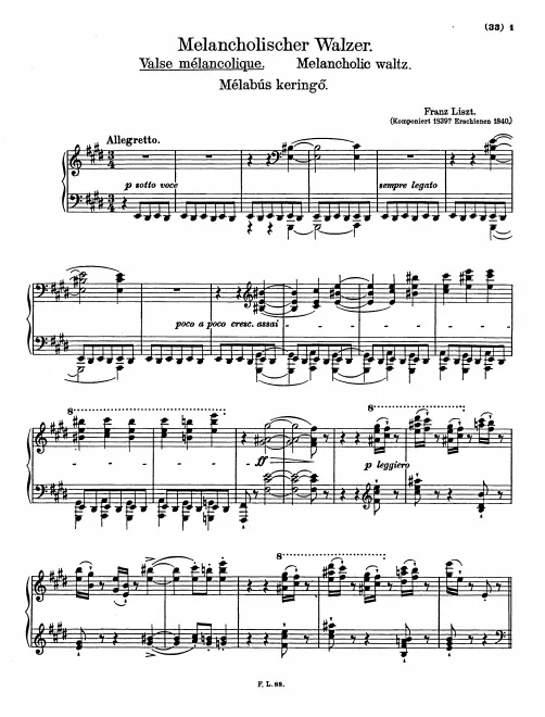 First page of Valse mélancolique
