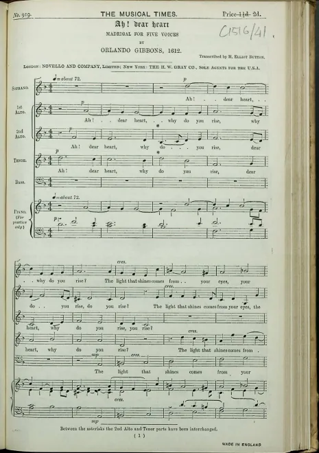 First page of Ah dear heart