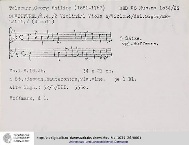 First page of Ouverture-Suite in D minor