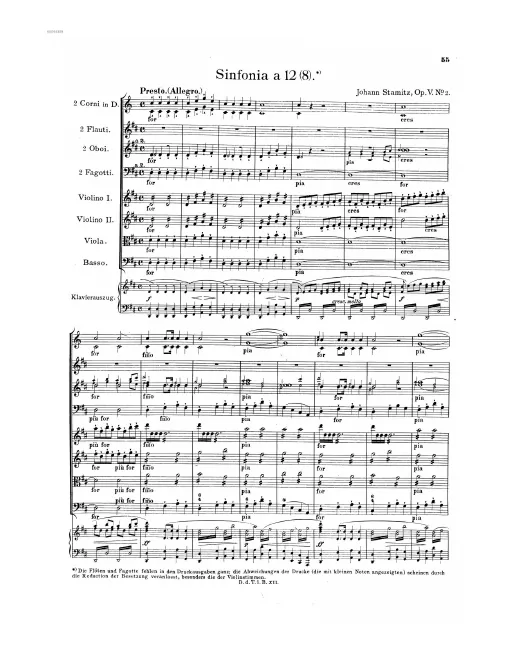 First page of Symphony in D major
