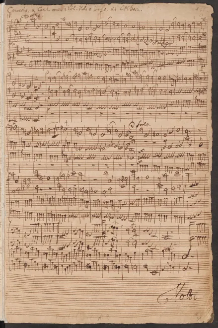First page of Harpsichord Concerto in A major