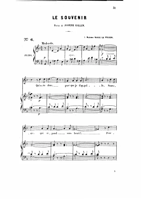First page of Le souvenir