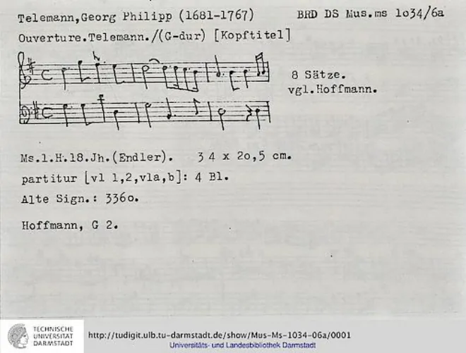 First page of Ouverture-Suite in G major