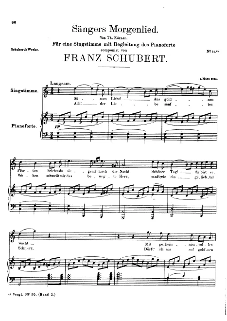First page of Sängers Morgenlied