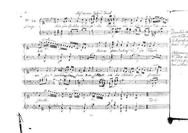 First page of Auf meines Vaters Grab