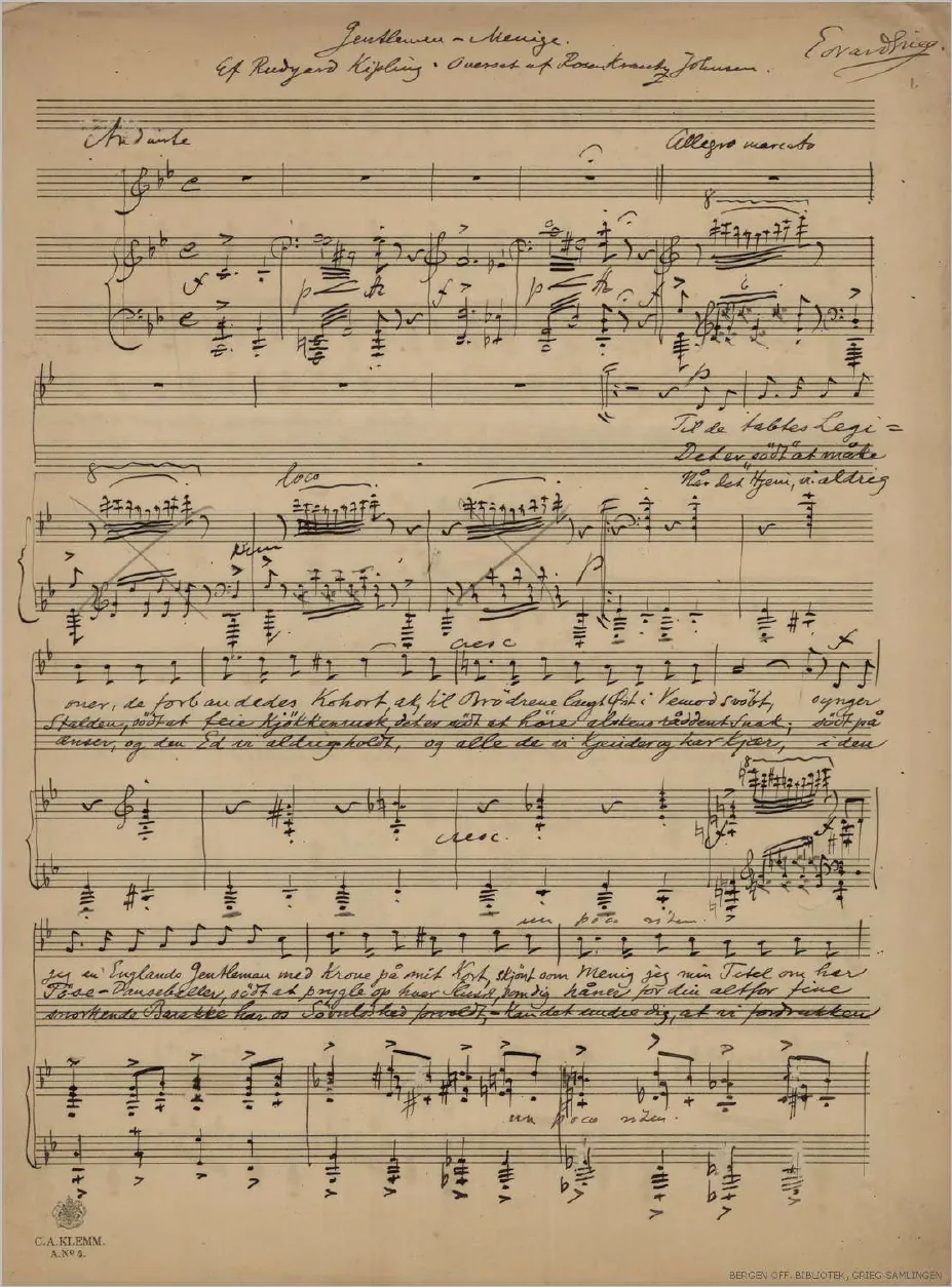 First page of Gentleman Song