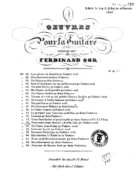 First page of Souvenirs d'une soirée à Berlin