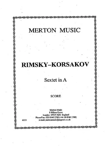 First page of String Sextet