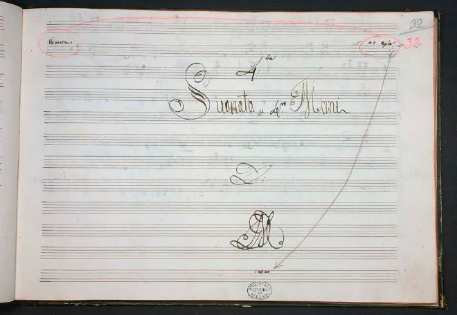 First page of Sonata for Piano Four-Hands in A minor
