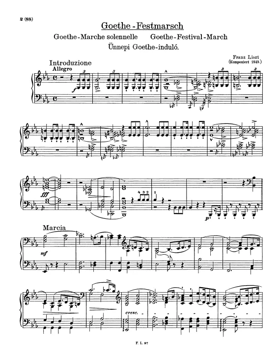 First page of Festmarsch zur Säcularfeier von Goethes Geburtstag