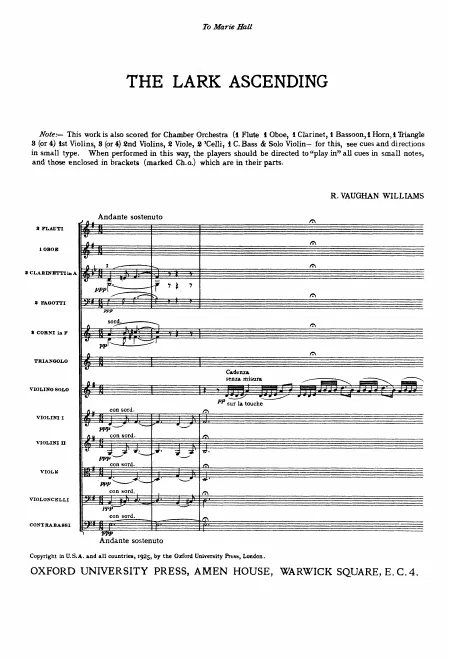 First page of The Lark Ascending