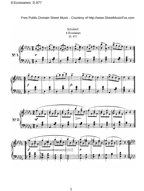 First page of Ecossaises, D.977