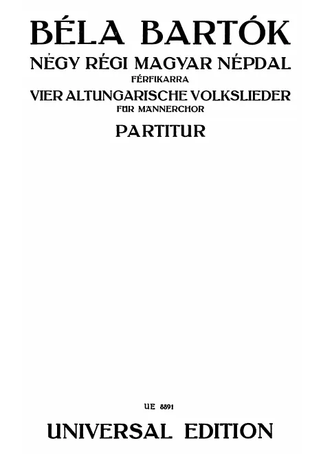 First page of 4 Old Hungarian Folksongs