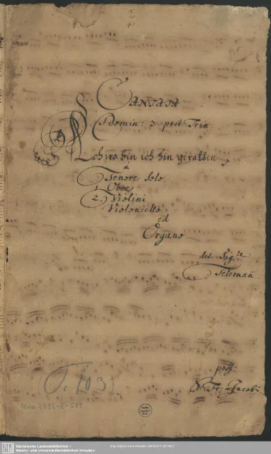 First page of Ach, wo bin ich hingeraten, TWV 1:41