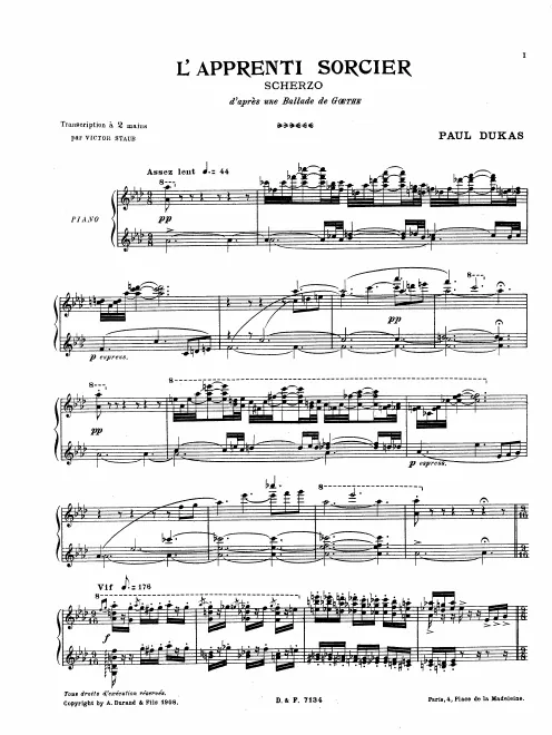 First page of L'apprenti sorcier