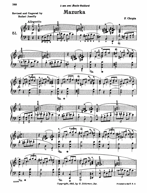 First page of Mazurka in A minor