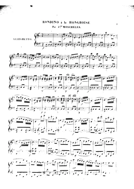 First page of Rondino à la Hongroise