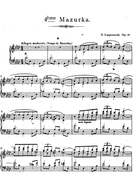 First page of Mazurka No.4, Op.19