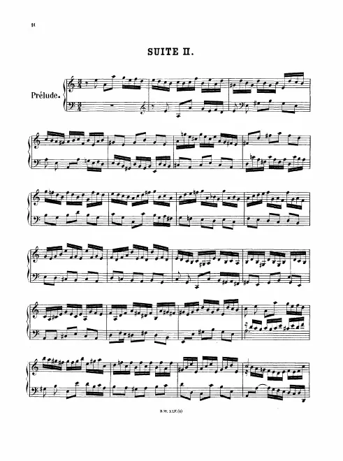 First page of English Suite No.2 in A minor
