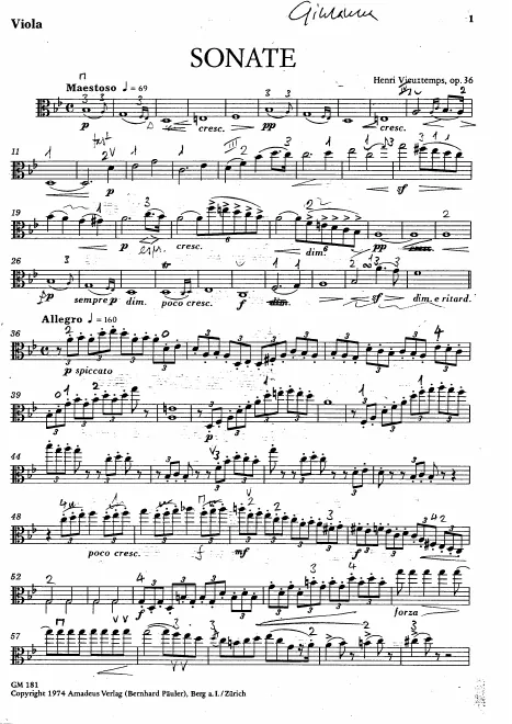 First page of Viola Sonata